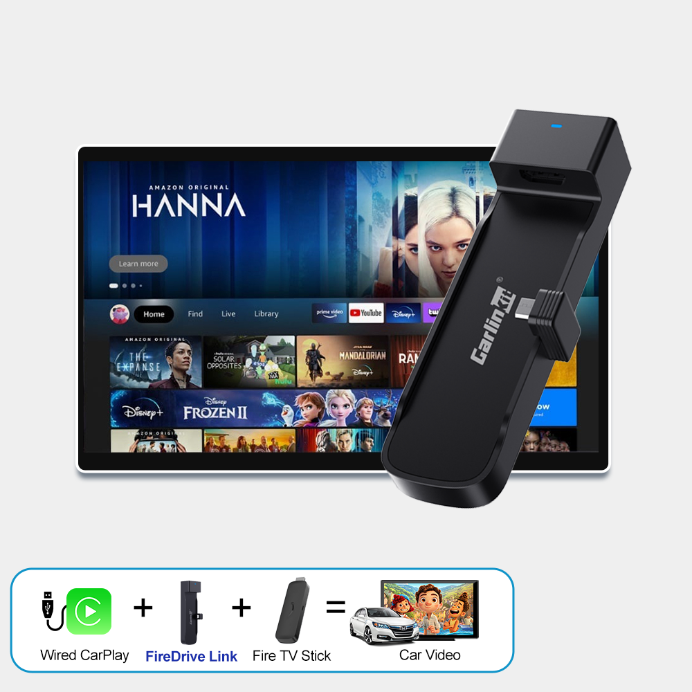 Carlinkit Fire Drive Use CarPlay to HDMI Cable to Enjoy Streaming, in-car Audio & Video Specially Designed for Amazon Fire TV Stick - INEUMALL