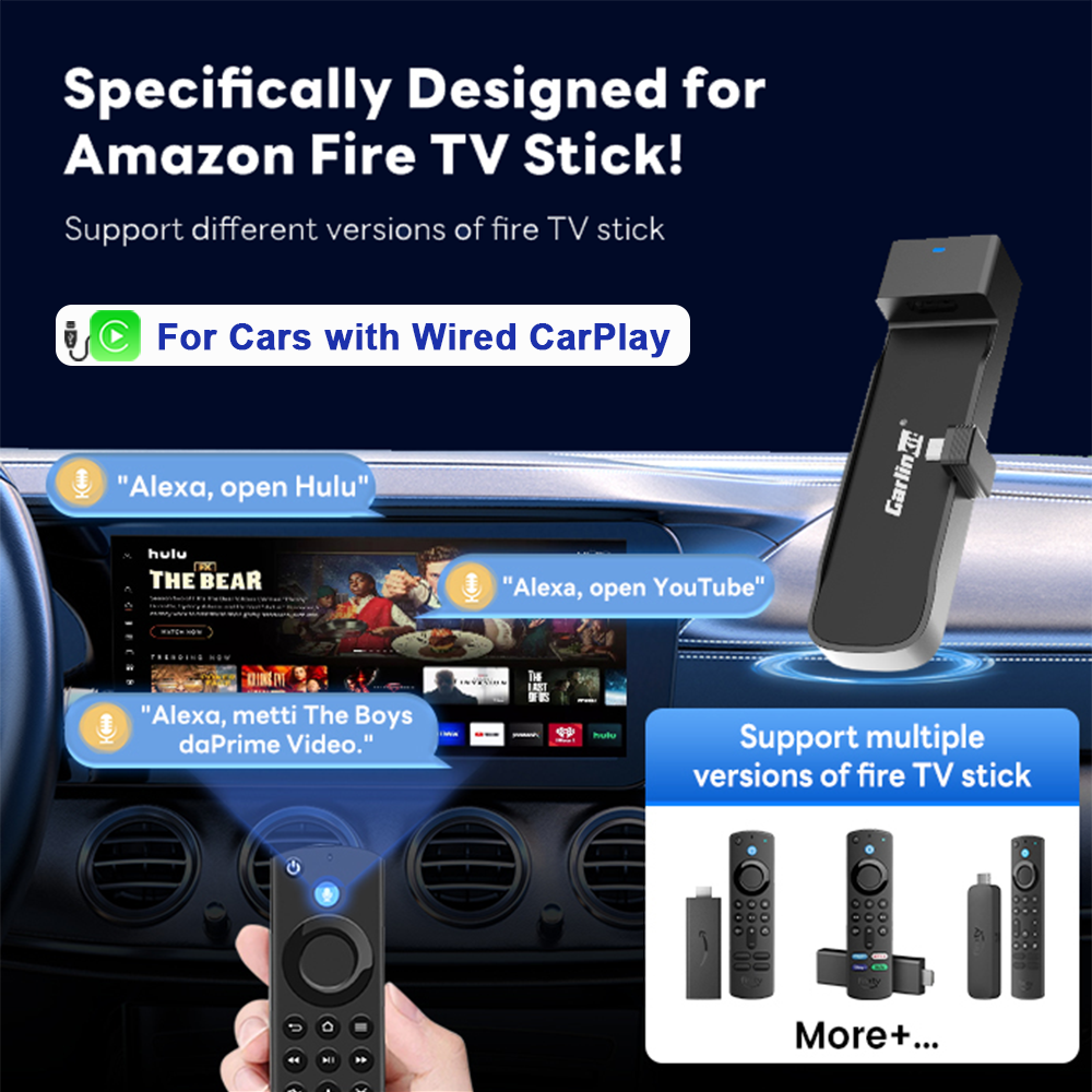 Carlinkit Fire Drive Use CarPlay to HDMI Cable to Enjoy Streaming, in-car Audio & Video Specially Designed for Amazon Fire TV Stick - INEUMALL