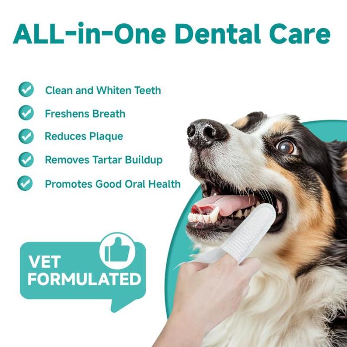 Dog & Cat Teeth Wipes 🐶🐱 Remove Plaque & Tartar 🦷 Freshen Breath 🌟 No-Rinse Toothbrush 🪥（50PCS） - INEUMALL