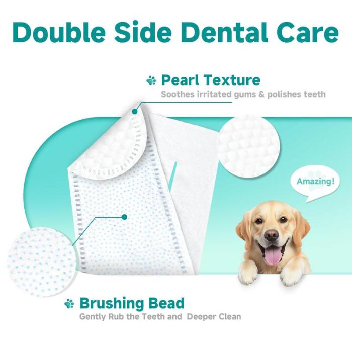 Dog & Cat Teeth Wipes 🐶🐱 Remove Plaque & Tartar 🦷 Freshen Breath 🌟 No-Rinse Toothbrush 🪥（50PCS） - INEUMALL